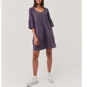 Pact Dress Organic Cotton Revive Flutter Sleeve Mini Above Knee Size Large Boho